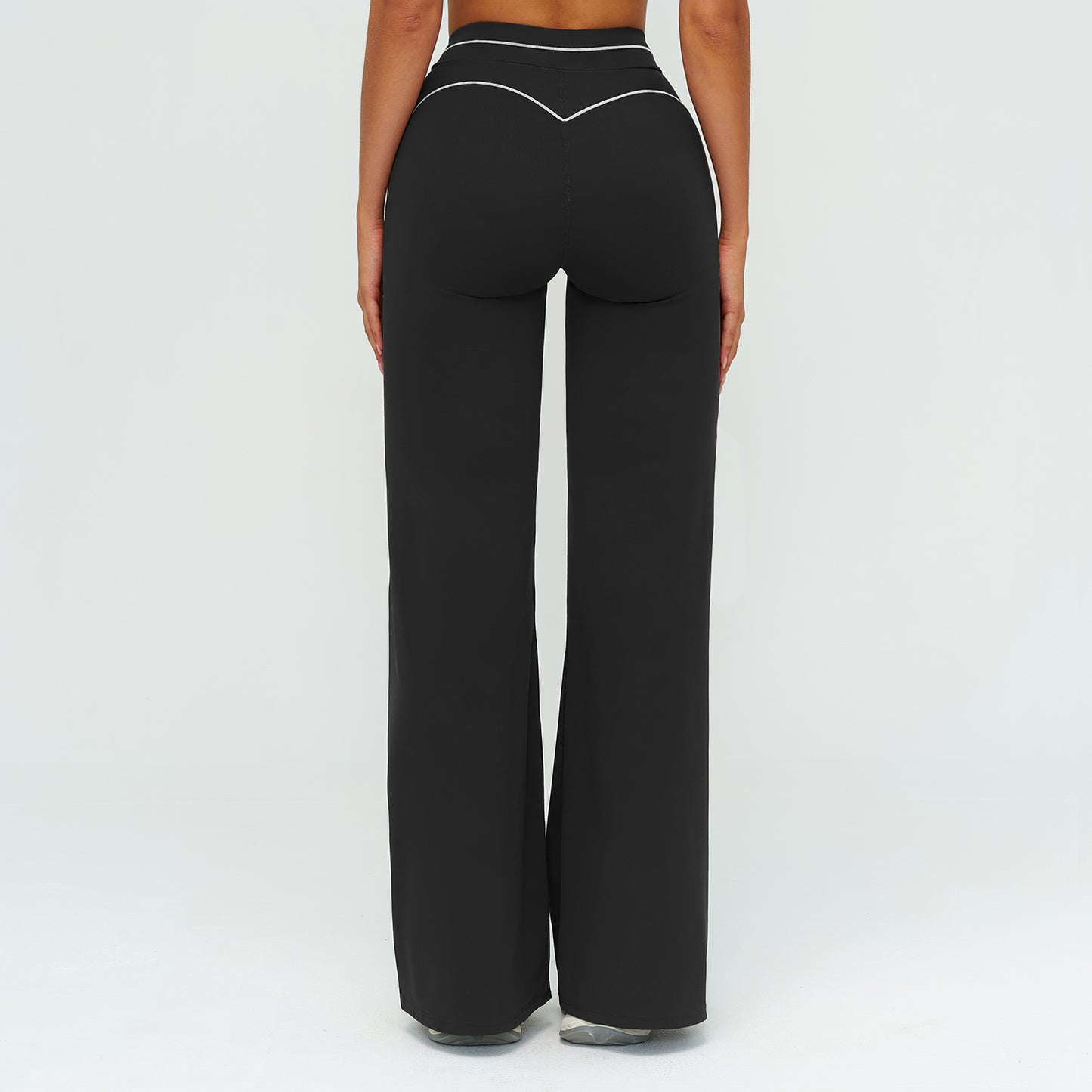 Contrast-Stitch Straight Leggings