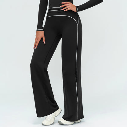 Contrast-Stitch Straight Leggings