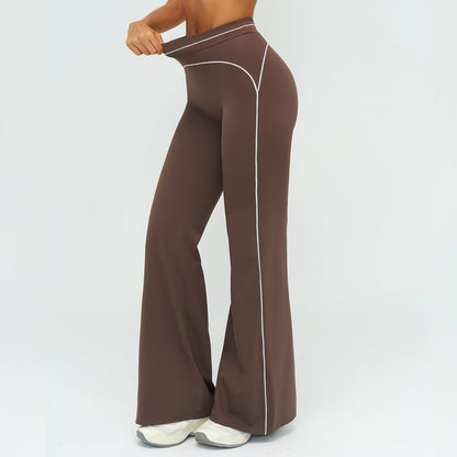 Contrast-Stitch Straight Leggings