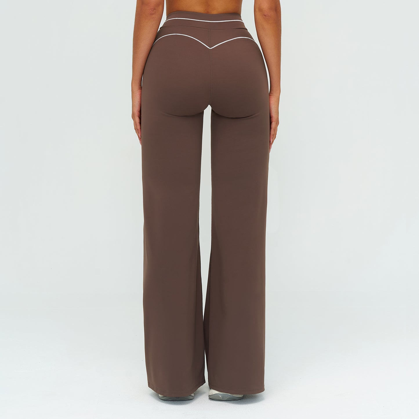 Contrast-Stitch Straight Leggings