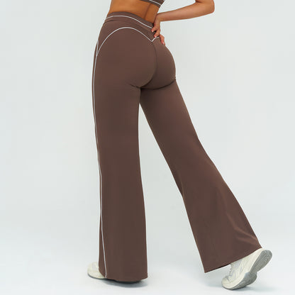 Contrast-Stitch Straight Leggings