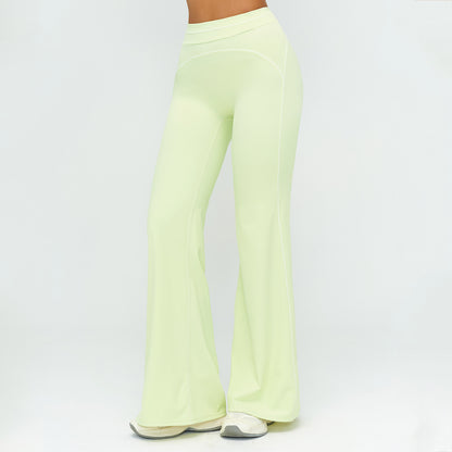 Contrast-Stitch Straight Leggings
