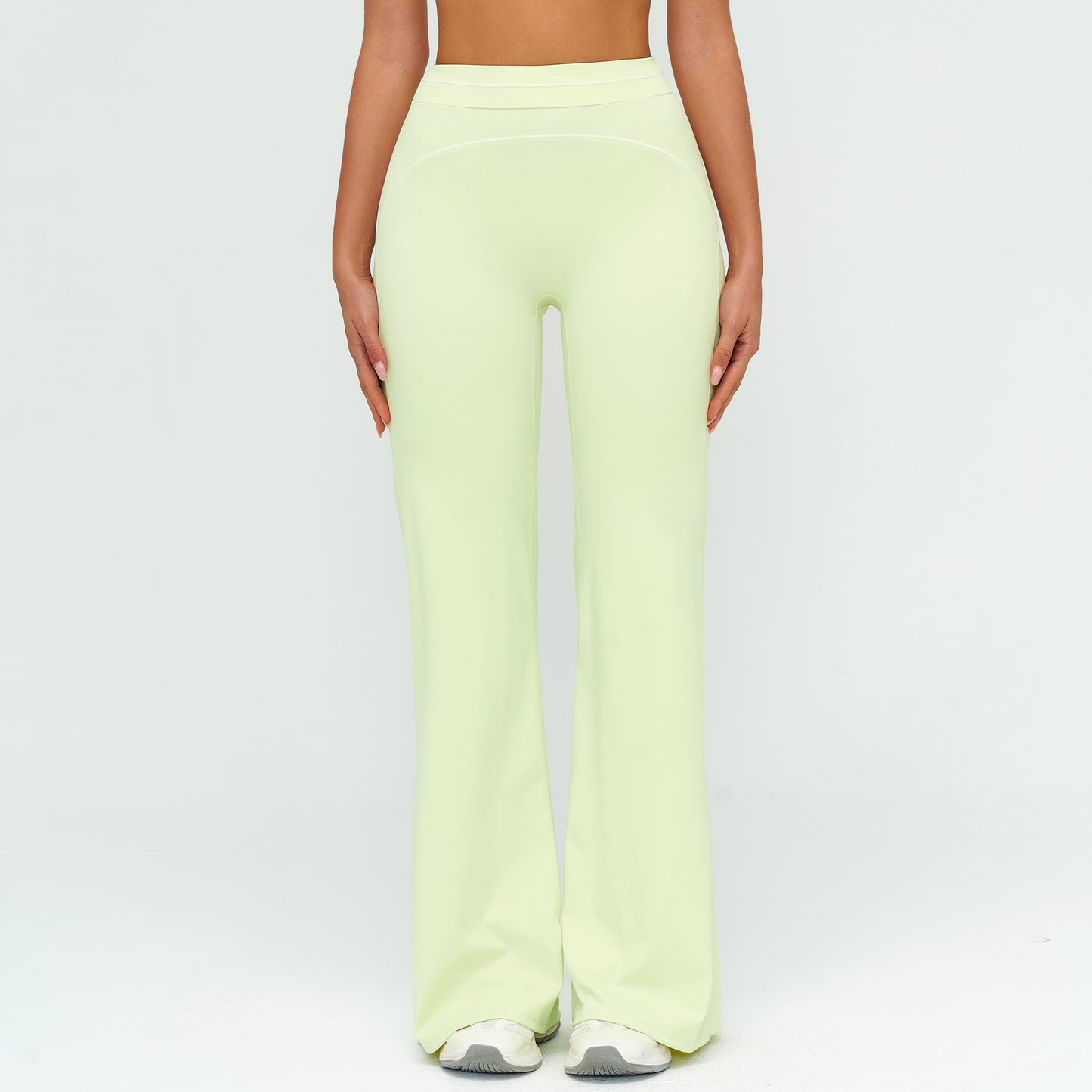 Contrast-Stitch Straight Leggings