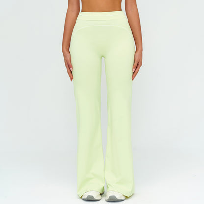 Contrast-Stitch Straight Leggings