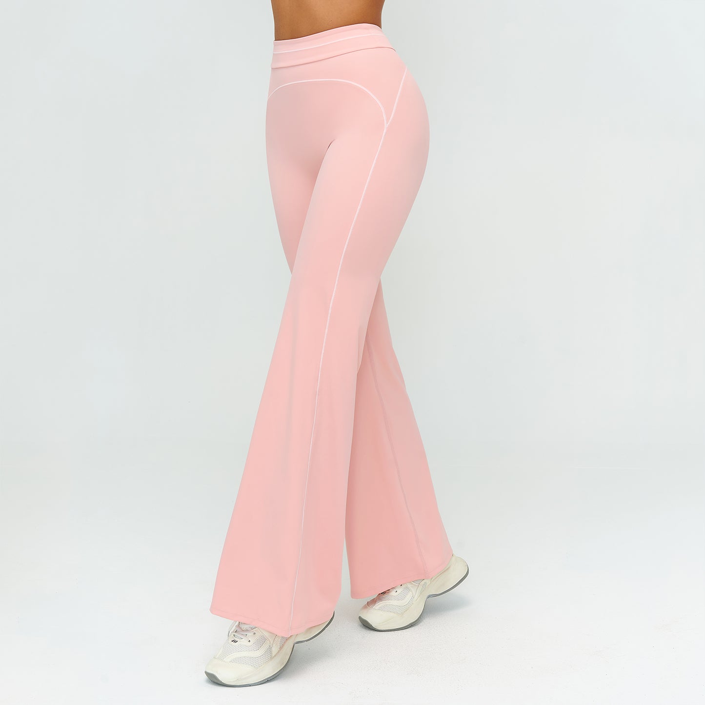 Contrast-Stitch Straight Leggings