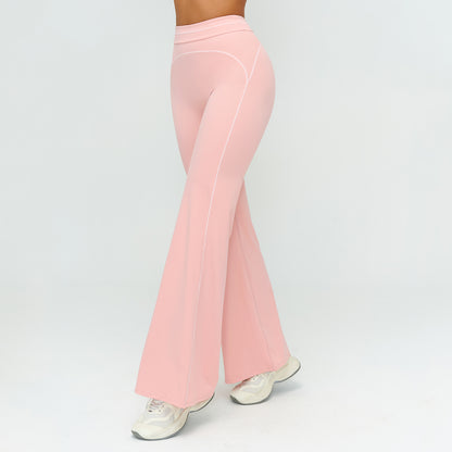 Contrast-Stitch Straight Leggings