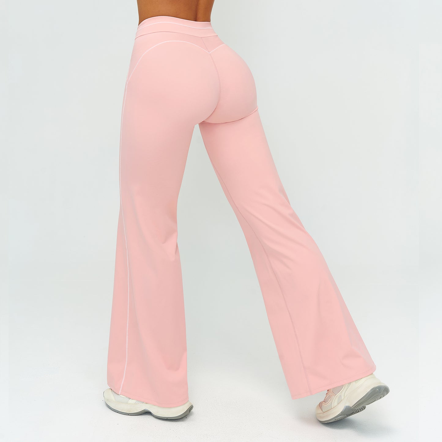 Contrast-Stitch Straight Leggings