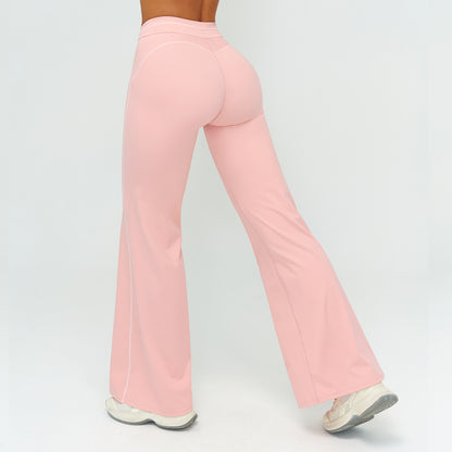 Contrast-Stitch Straight Leggings