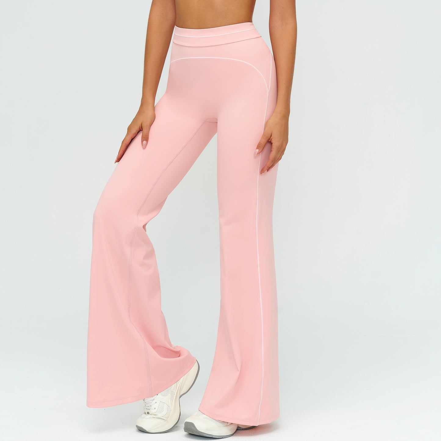 Contrast-Stitch Straight Leggings