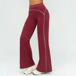 Contrast-Stitch Straight Leggings