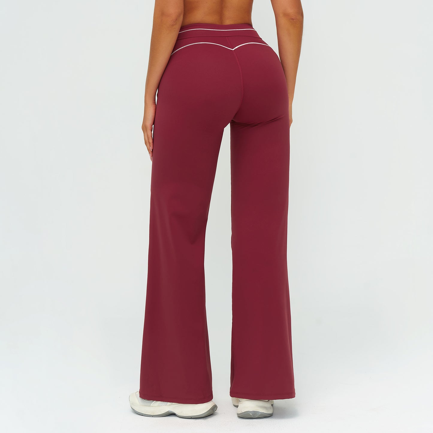 Contrast-Stitch Straight Leggings