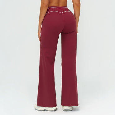 Contrast-Stitch Straight Leggings