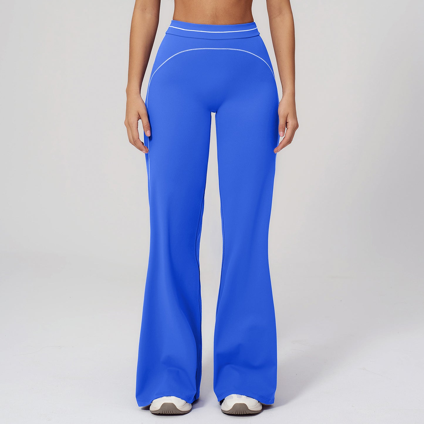 Contrast-Stitch Straight Leggings