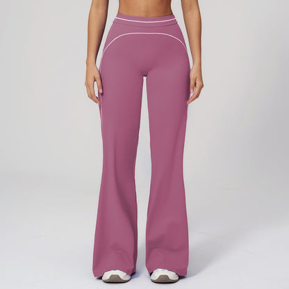 Contrast-Stitch Straight Leggings