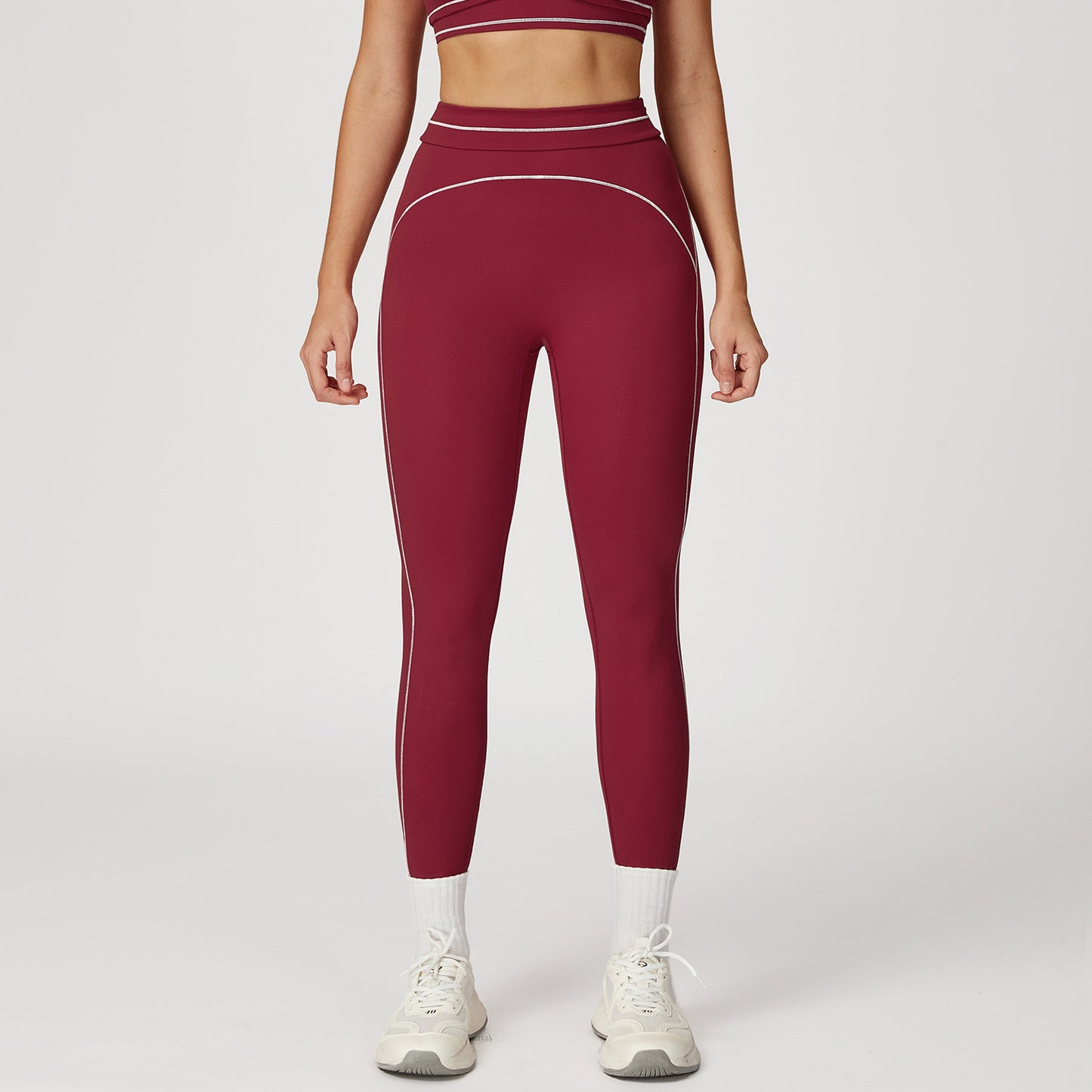 Contrast-Stitch Sculpt Leggings
