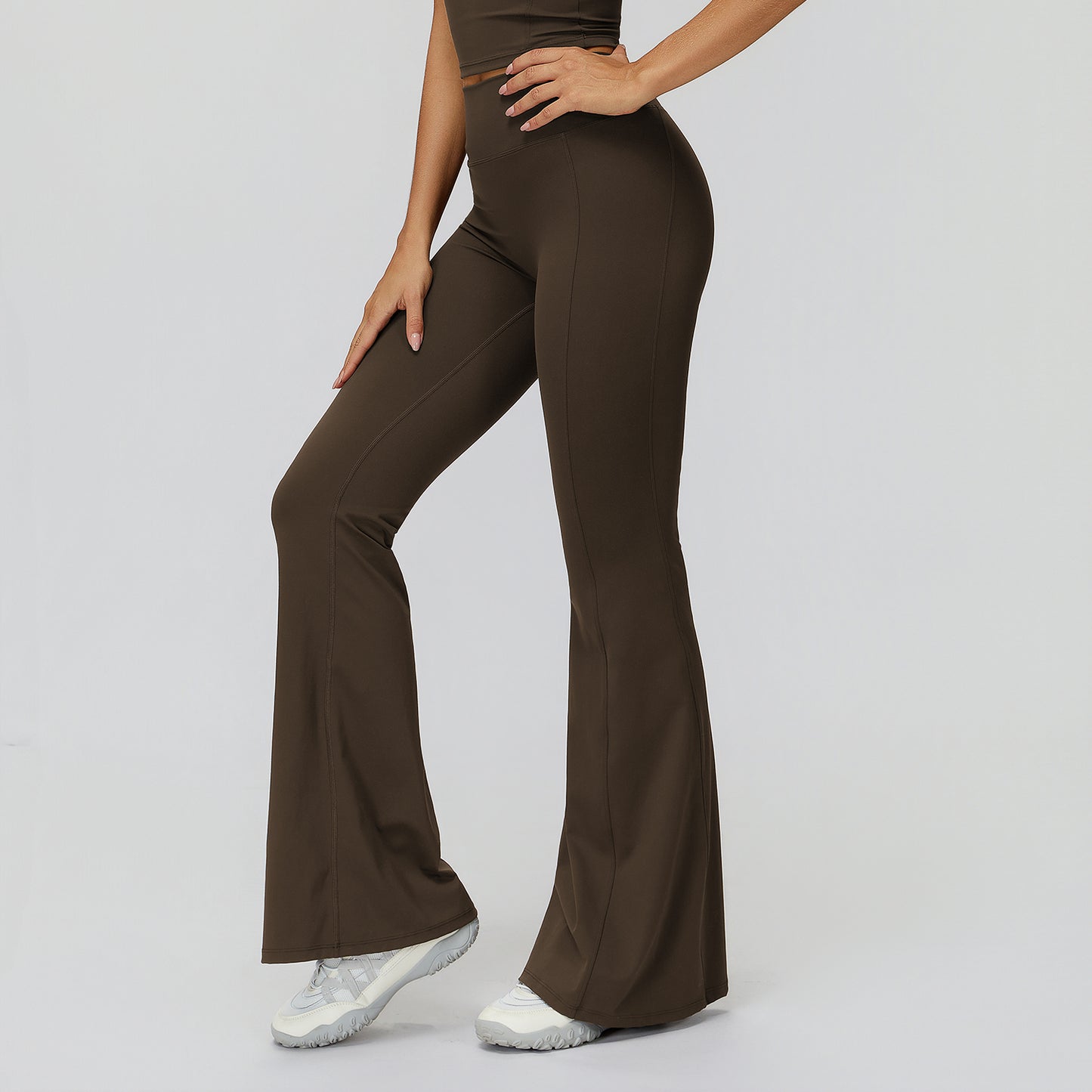 V-Back Ruched Flare Leggings