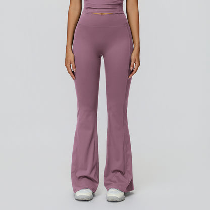 V-Back Ruched Flare Leggings