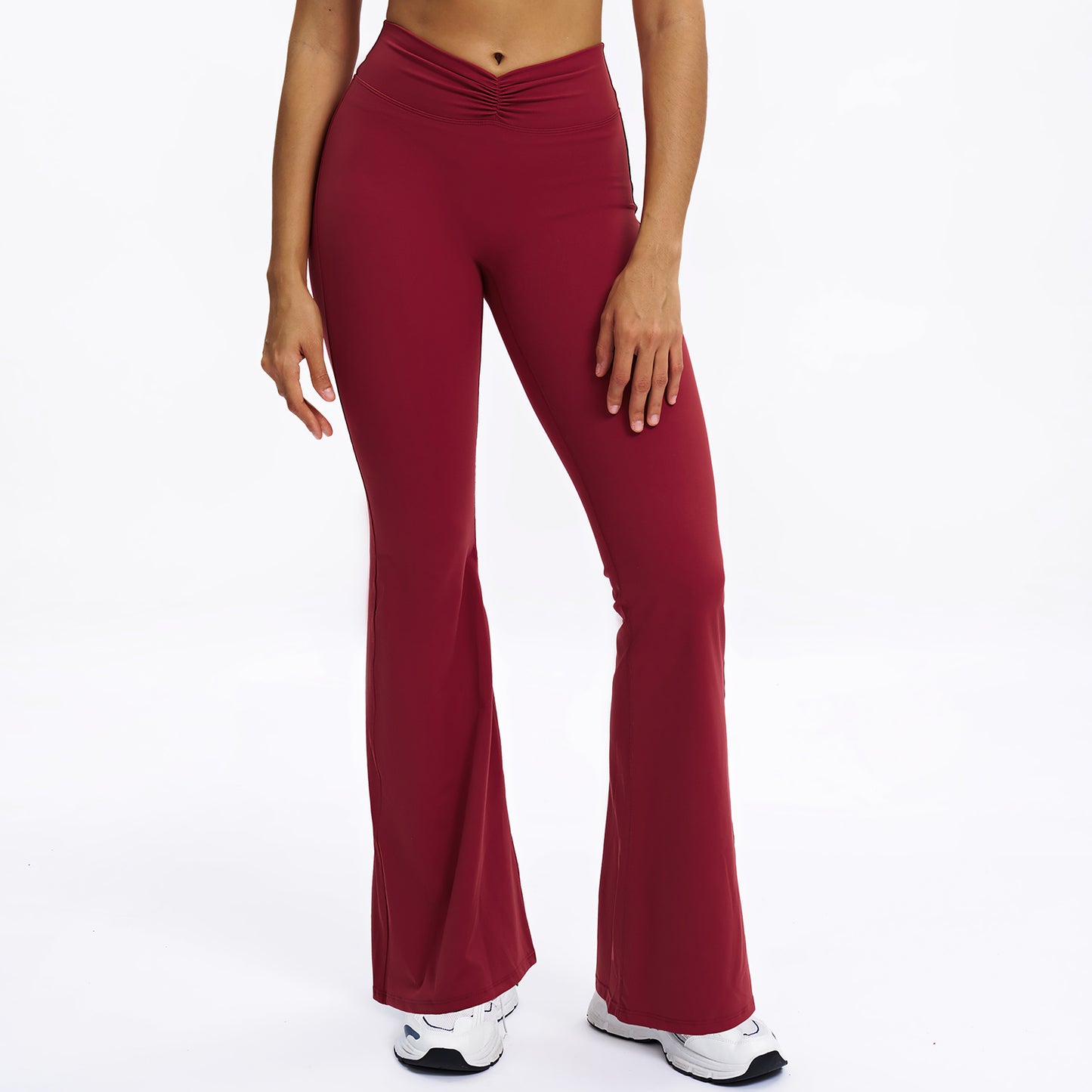 Scrunch-Front Booty-Lifting Flare Leggings