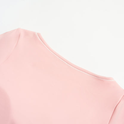 Contrast-Stitch Long-Sleeve Top