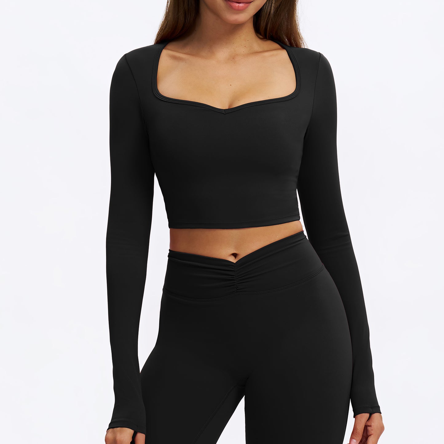 U-Neck Padded Cropped Top