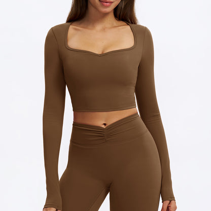 U-Neck Padded Cropped Top