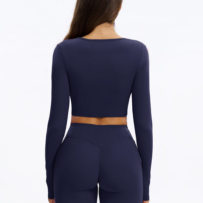 U-Neck Padded Cropped Top