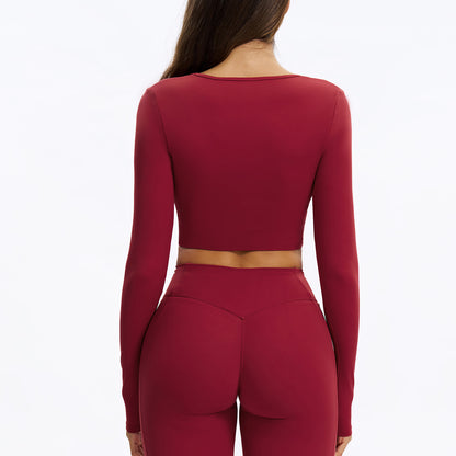 U-Neck Padded Cropped Top