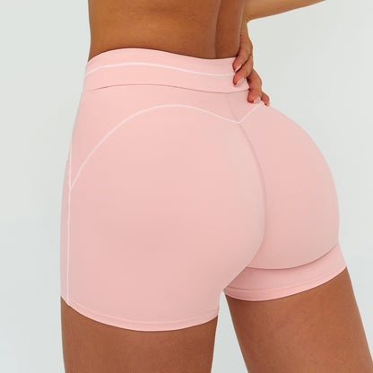 Contrast-Stitch Fitness Shorts