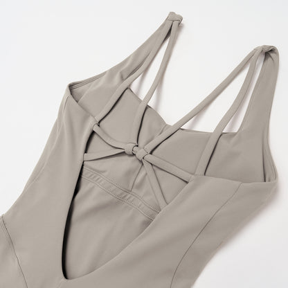Cross-Back Open-Back Flare Jumpsuit
