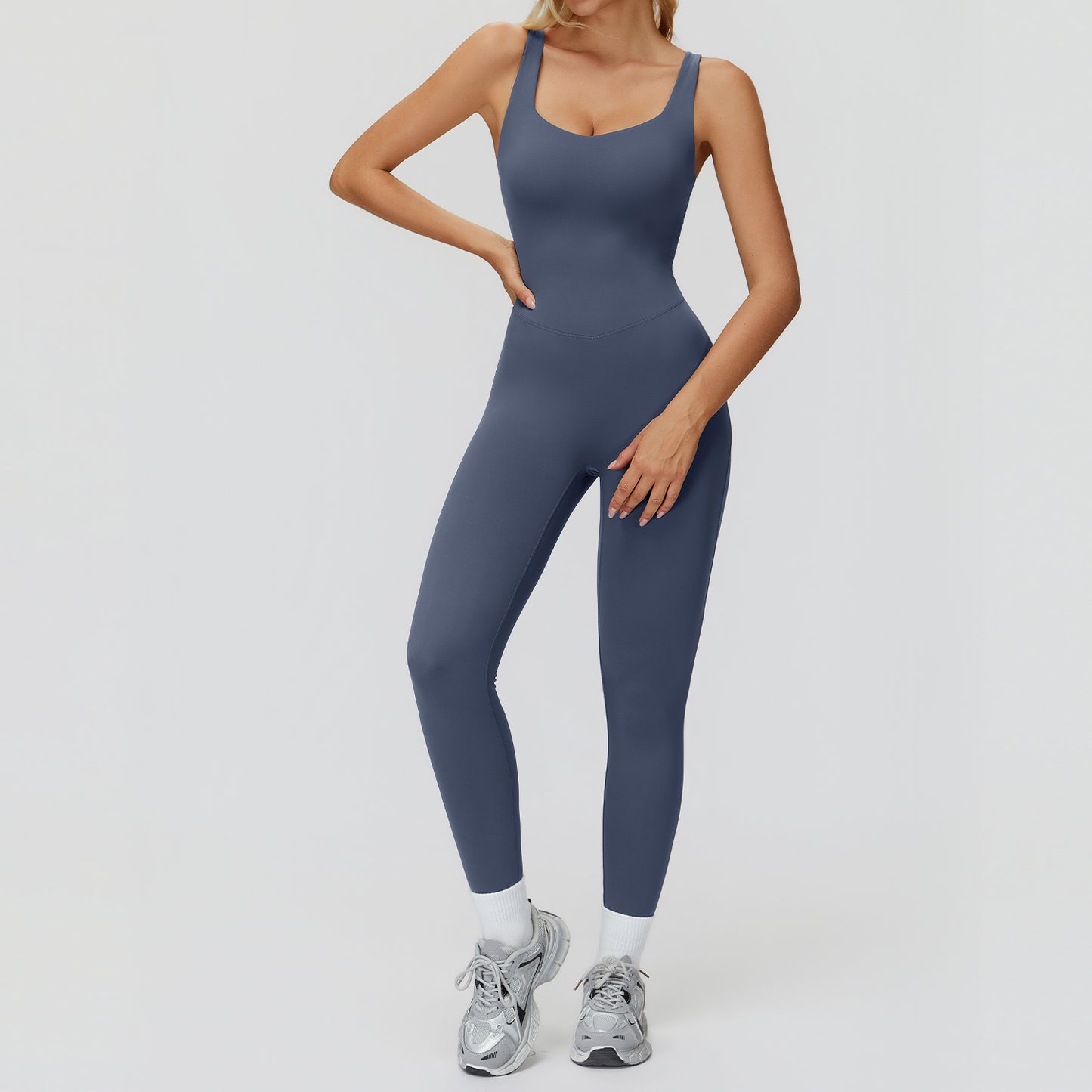 Cross-Back Open-Back Flare Jumpsuit