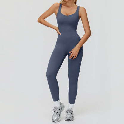 Cross-Back Open-Back Flare Jumpsuit