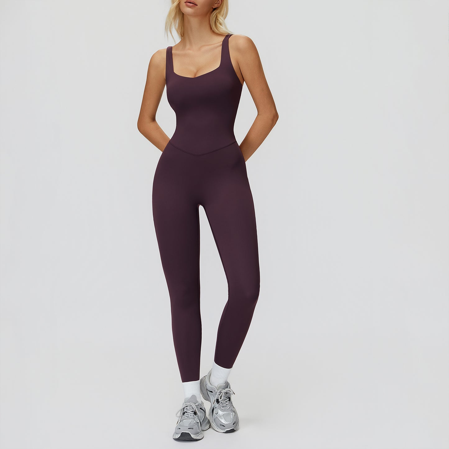 Cross-Back Open-Back Flare Jumpsuit