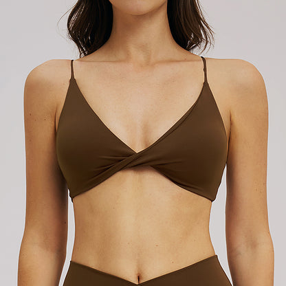 Deep V Front-Twist Fitness Bra