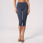 High-Waist Knee-Length Capri Leggings