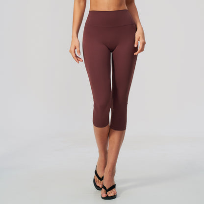 High-Waist Knee-Length Capri Leggings