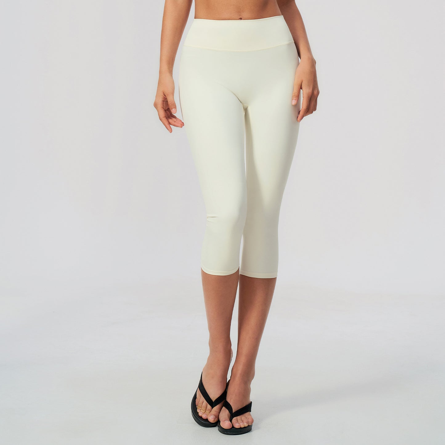 High-Waist Knee-Length Capri Leggings