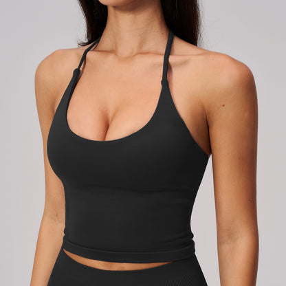 Women's Halter Open-Back Workout Tank Top