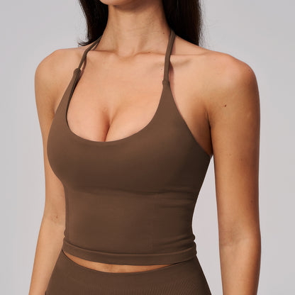 Women's Halter Open-Back Workout Tank Top