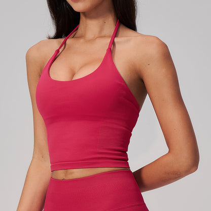 Women's Halter Open-Back Workout Tank Top