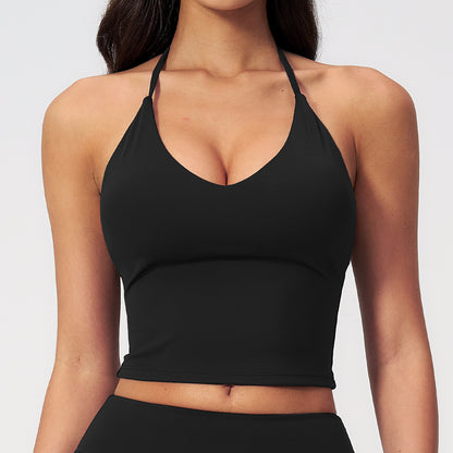 Padded V-Neck Halter Tank Top