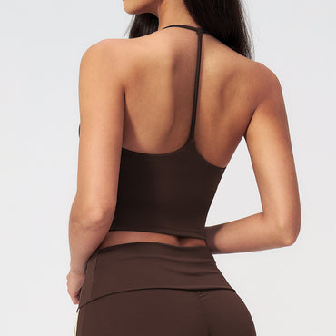 Padded V-Neck Halter Tank Top