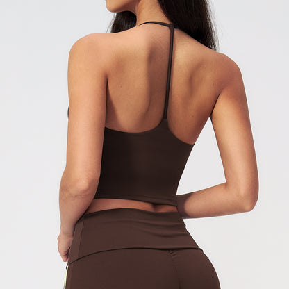 Padded V-Neck Halter Tank Top