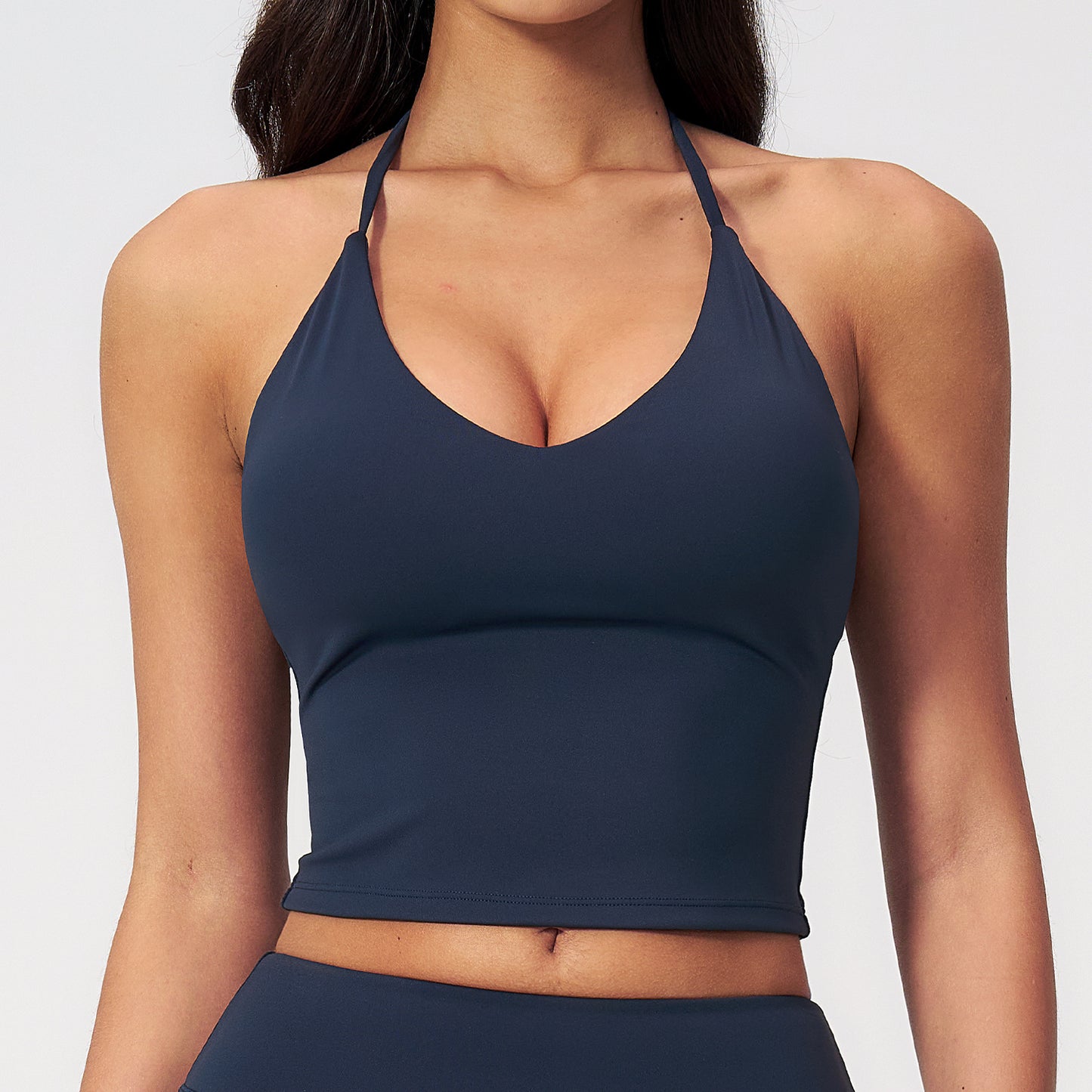 Padded V-Neck Halter Tank Top