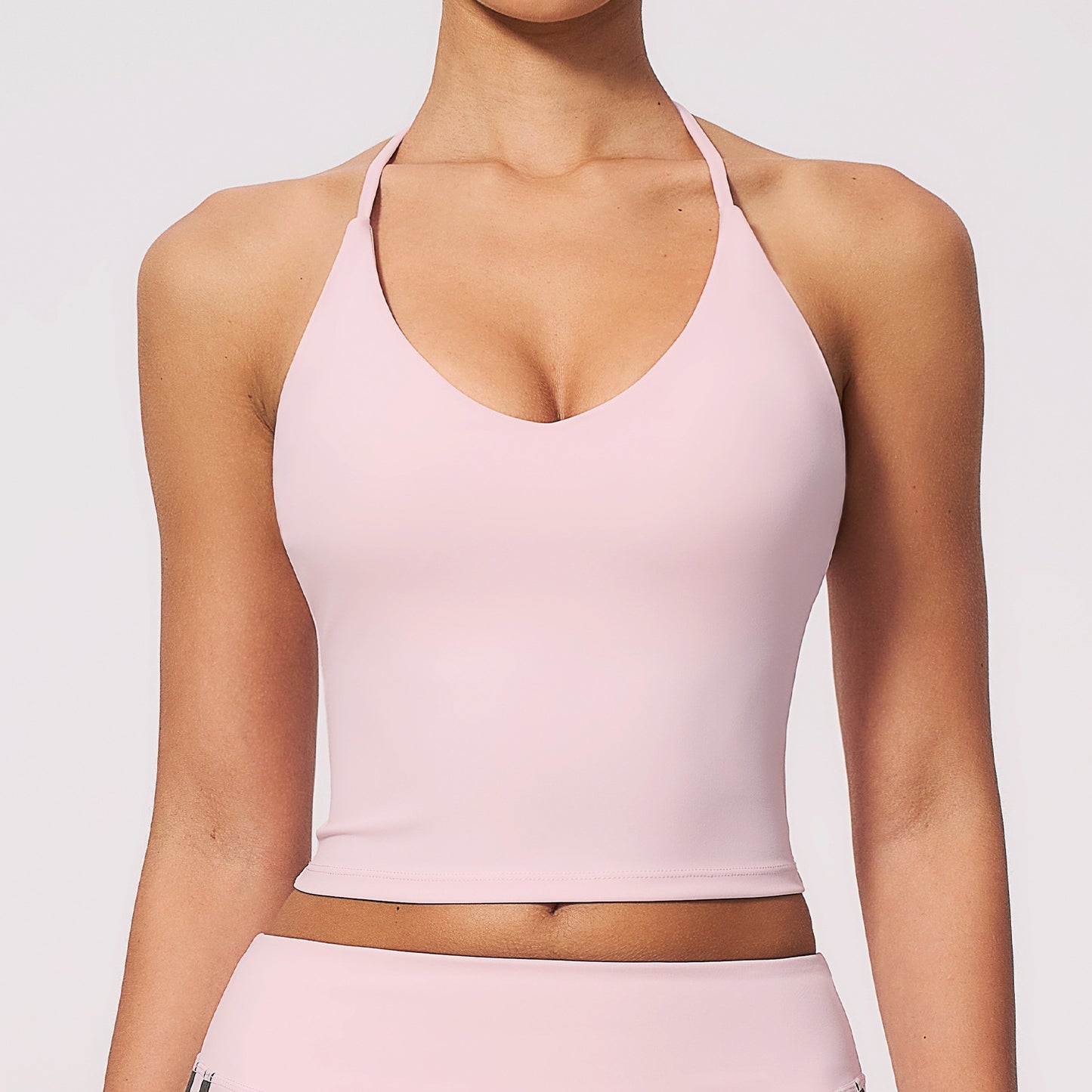 Padded V-Neck Halter Tank Top