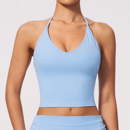 Padded V-Neck Halter Tank Top