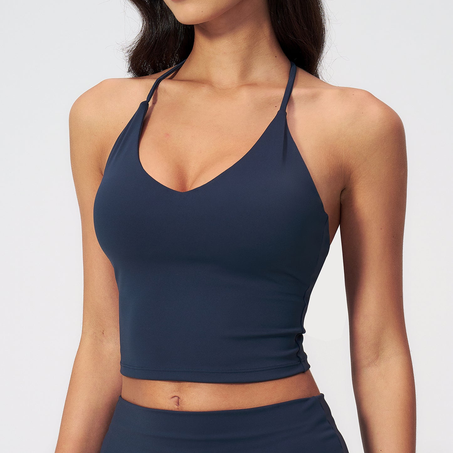 Padded V-Neck Halter Tank Top