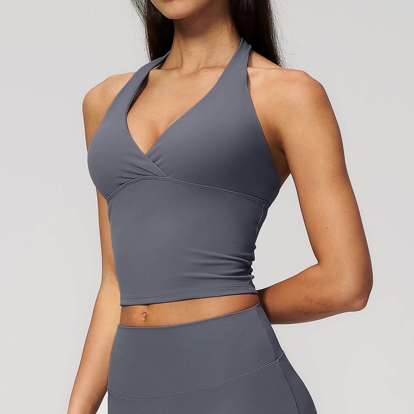 Halter Neck Padded Sports Tank Top