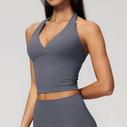 Halter Neck Padded Sports Tank Top