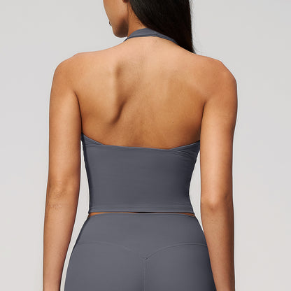 Halter Neck Padded Sports Tank Top