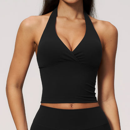 Halter Neck Padded Sports Tank Top
